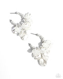 Paparazzi Accessories Frilly Feature - White Earrings