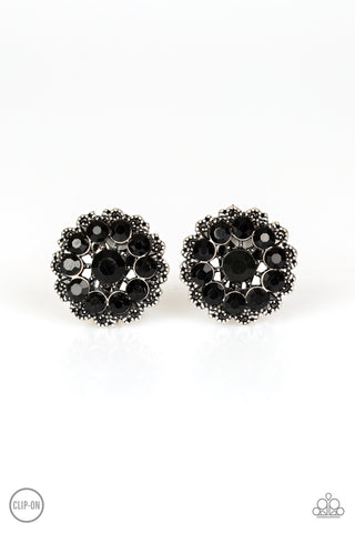 Paparazzi Accessories Business Bedazzle - Black Clip-on Earrings