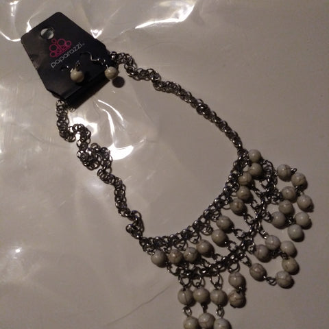 Paparazzi Accessories White Crackle Stone Neckkace