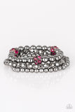 Paparazzi Accessories Noticeably Noir - Pink Bracelet