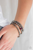 Paparazzi Accessories Noticeably Noir - Pink Bracelet