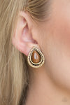 Paparazzi Accessories Noteworthy Shimmer - Brass Earrings