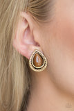 Paparazzi Accessories Noteworthy Shimmer - Brass Earrings