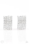 Paparazzi Accessories Hollywood Hotshot - White Clip-On Earrings