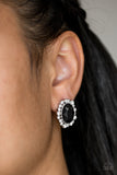 Paparazzi Accessories Hold Court - Black Post Earrings