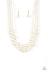 Paparazzi Accessories The More The Modest - Gold Pearl Necklace