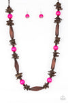 Paparazzi Accessories Cozumel Coast - Pink Wood Necklace