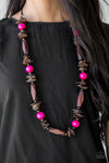 Paparazzi Accessories Cozumel Coast - Pink Wood Necklace