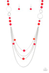 Paparazzi Accessories Bubbly Bright - Red Necklace