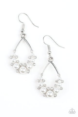 Paparazzi Accessories Fancy First - White Earrings