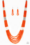 Paparazzi Accessories Let It BEAD - Orange Necklace