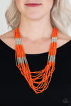 Paparazzi Accessories Let It BEAD - Orange Necklace