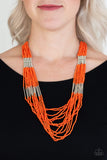 Paparazzi Accessories Let It BEAD - Orange Necklace