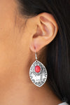 Paparazzi Accessories Mountain Montage - Red Earrings [5011]