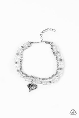 Paparazzi Accessories Rare Romance - White Bracelet