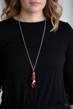 Paparazzi Accessories Crystal Cascade - Red Necklaces