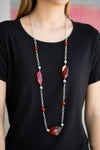 Paparazzi Accessories Crystal Charm - Red Necklace