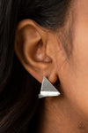 Paparazzi Accessories Die TRI-ing - Silver Earrings