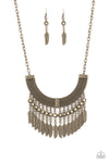 Paparazzi Accessories Fierce in Feathers - Brass Necklace