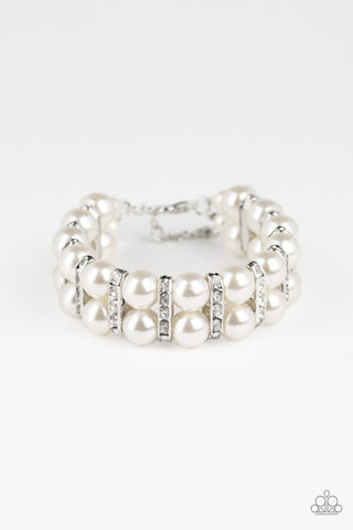 Paparazzi Accessories Glowing Glam - White Bracelet