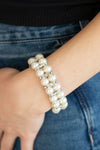 Paparazzi Accessories Glowing Glam - White Bracelet