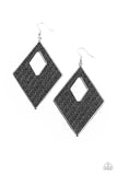 Paparazzi Accessories Woven Wanderer - Black Earrings