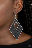 Paparazzi Accessories Woven Wanderer - Black Earrings