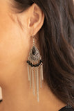 Paparazzi Accessories Floating on HEIR - Black Earrings