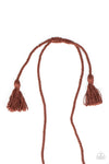 Paparazzi Accessories Macrame Mantra - Brown Necklace