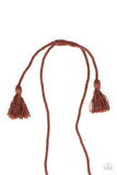 Paparazzi Accessories Macrame Mantra - Brown Necklace