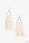 Paparazzi Accessories Macrame Jungle - White Earrings