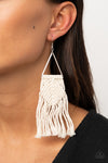 Paparazzi Accessories Macrame Jungle - White Earrings