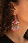 Paparazzi Accessories Palm Breeze - Pink Earrings