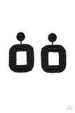 Paparazzi Accessories Beaded Bella - Black Earrings