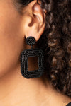 Paparazzi Accessories Beaded Bella - Black Earrings