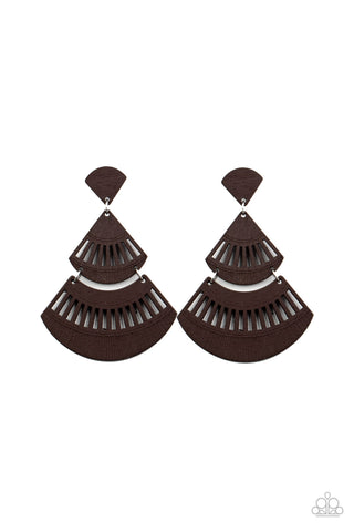 Paparazzi Accessories Oriental Oasis - Brown Earrings