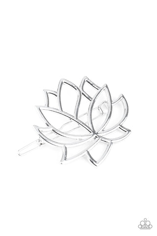 Paparazzi Accessories Lotus Pools - Silver Hair Clips