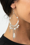 Paparazzi Accessories Party Planner Posh - White Earrings