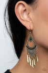 Paparazzi Accessories Trailblazer Beam - Brass Earrings