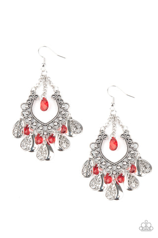 Paparazzi Accessories Musical Gardens - Red Earrings