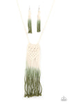 Paparazzi Accessories Surfin The Net - Green Macrame' Necklace