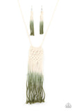 Paparazzi Accessories Surfin The Net - Green Macrame' Necklace