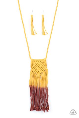 Paparazzi Accessories Look At MACRAME Now - Yellow Necklace