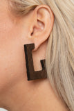 Paparazzi Accessories The Girl Next OUTDOOR - Brown Earrings