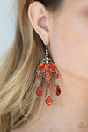 Paparazzi Accessories Clear The HEIR - Orange Earrings