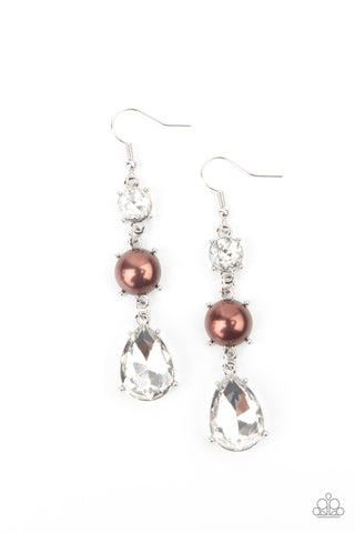 Paparazzi Accessories Unpredictable Shimmer - Brown Earrings