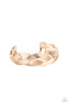 Paparazzi Accessories Woven Wonder - Gold Cuff Bracelet