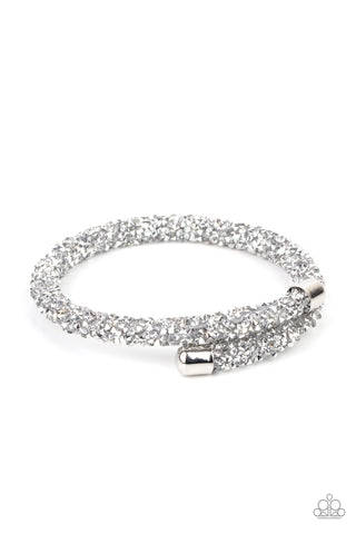 Paparazzi Accessories Roll Out The Glitz - Silver Coil Bracelet