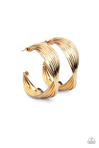 Paparazzi Accessories Curves In All The Right Places - Gold Hoops