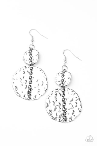 Paparazzi Accessories Metro Metalhead - Silver Earrings